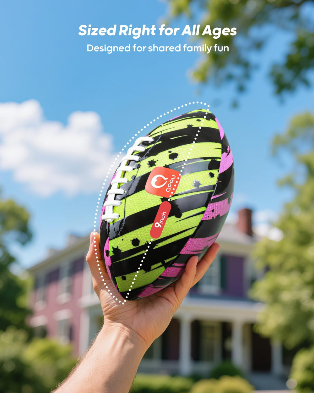 QPAU waterproof football offers easy-grip for wet passes during play.