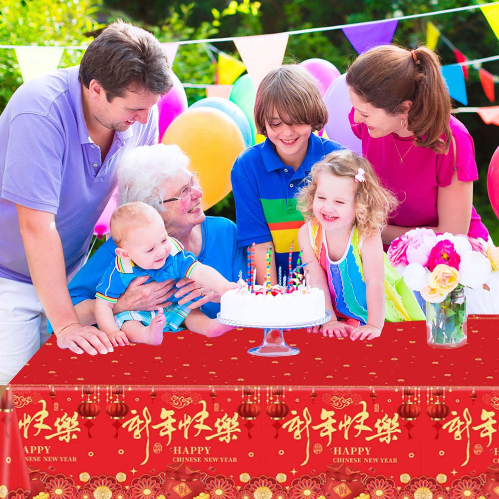 Qpout value pack three tablecloths for multiple tables or events.