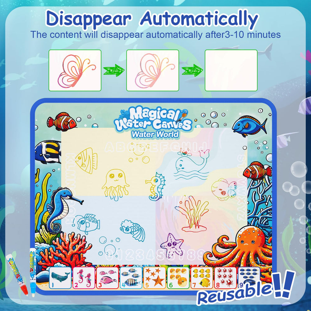 QQduck Water Doodle Mat easy-clean-backings protect floors and keep art neat