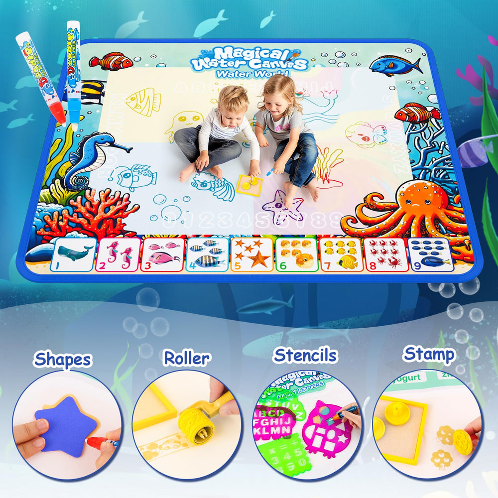 QQduck Water Doodle Mat indoor-outdoor-play ready for home or classroom use