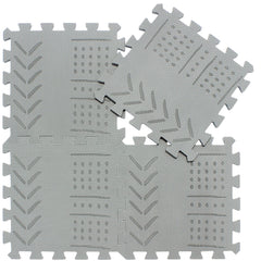 qqpp EVA 18 Tiles baby play mat gray for safe tummy time and soft play.