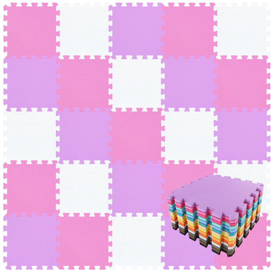 qqpp EVA 18-tile interlocking mats laid flat to create a safe play surface