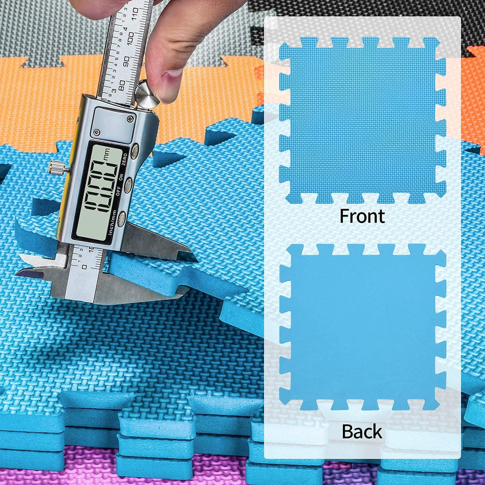 qqpp blue interlocking floor mat protects floors during workouts and playtime