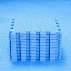 qqpp blue foam mat serves as a versatile yoga and exercise space