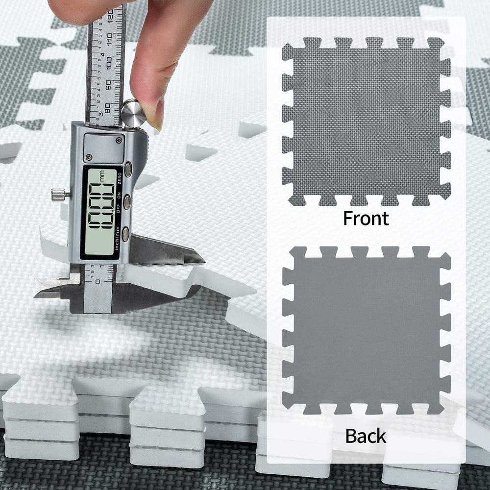 qqpp Beige EVA floor mat protects floors with easy interlocking setup
