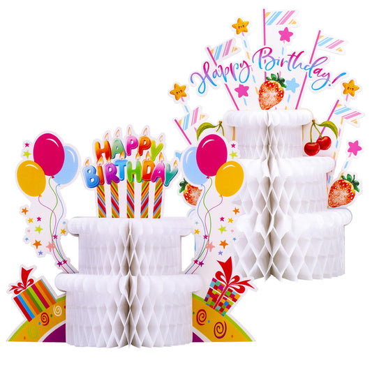 Qquetiee two-tier birthday centerpiece adds vibrant focal point to the table