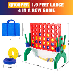 Qrooper jumbo 4-to-score connect game top view showing oversized play area