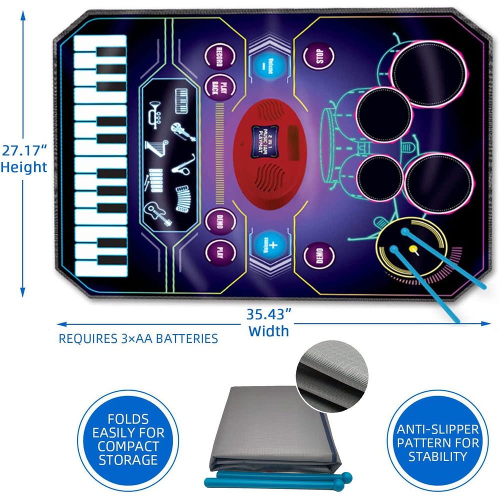 QShark 2in1 piano mat inviting toddlers to explore melodies