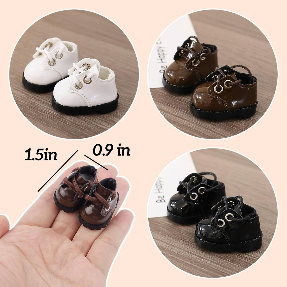 QSKJJI doll shoes set in white to complete varied doll ensembles.