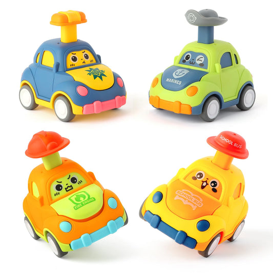 QSONSELL police car pull-back toy for toddlers, promotes imaginative play.