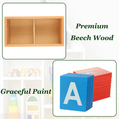 QTLCOHD tactile letters help children connect shapes with sounds.