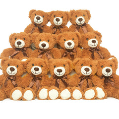 Quaakssi bulk teddy bears, 12-pack, dark brown, 13.5 inches, ideal for gifting