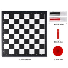 QuadPro magnetic checkers board folded for compact travel.