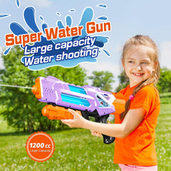 Quanquer 1200cc water blaster delivering long blasts for outdoor play.