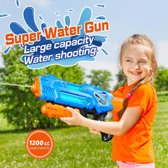 Quanquer water gun 1200cc capacity enables long-lasting pool play.