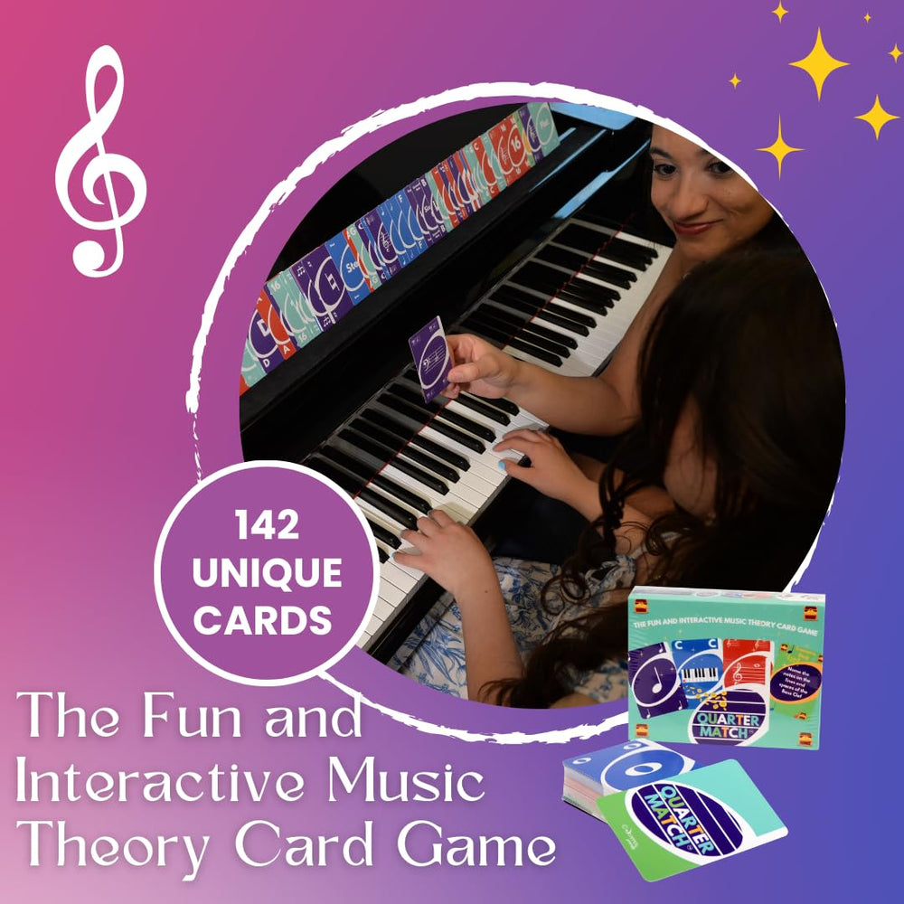 Quarter Match visual concepts cover notes, rhythms, and theory for learners.