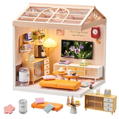 Qudify miniature living room kit couches brighten shelves with cozy display appeal