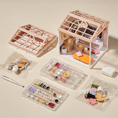 Qudify miniature living room kit modular connector enables expandable, connected rooms