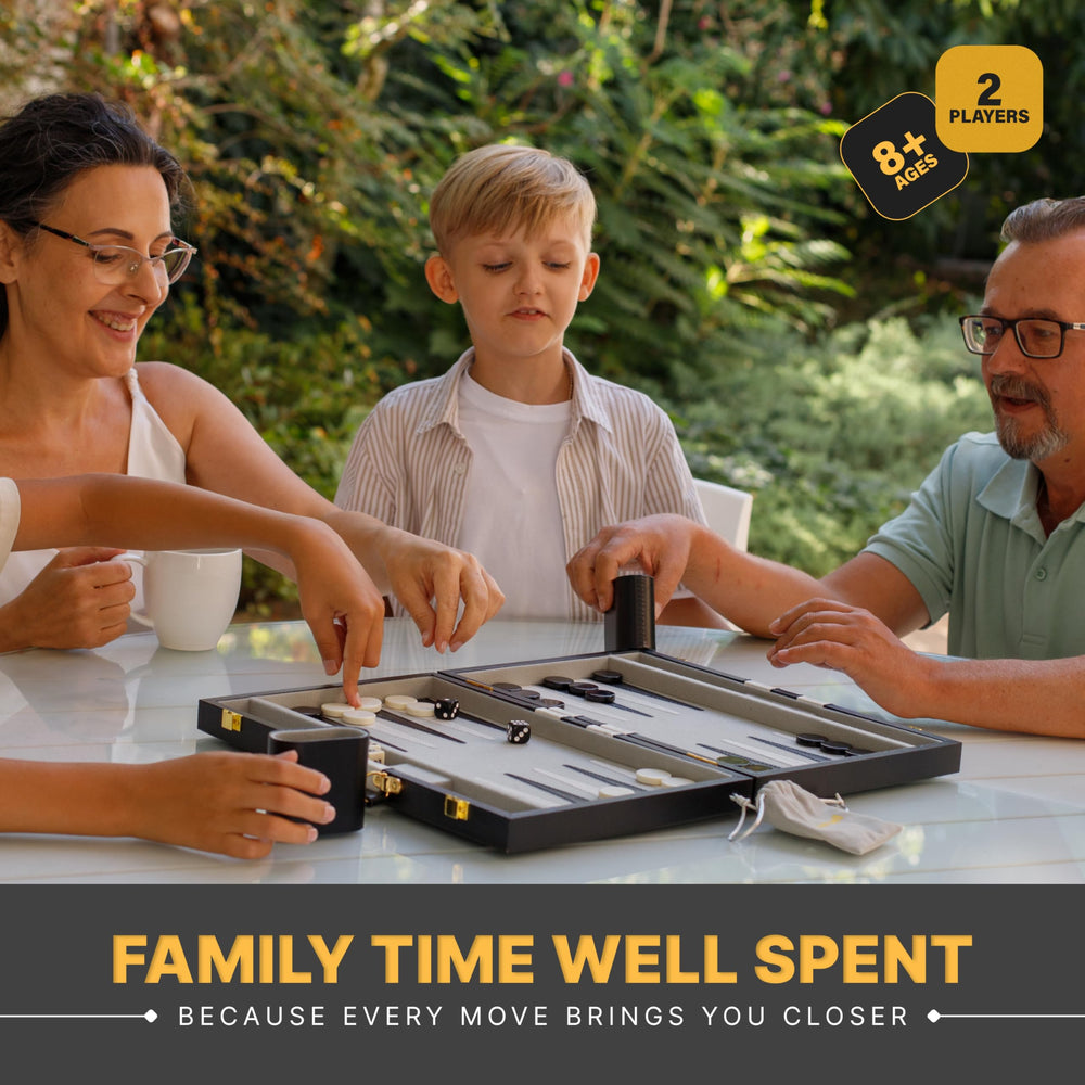 Queensell backgammon dice cups for secure dice handling during play.