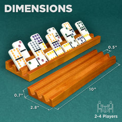 Queensell Domino Trays timeless wood design elevates Mexican Train and classic games.