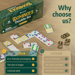 Queensell dominoes double six tiles laid out for classic play