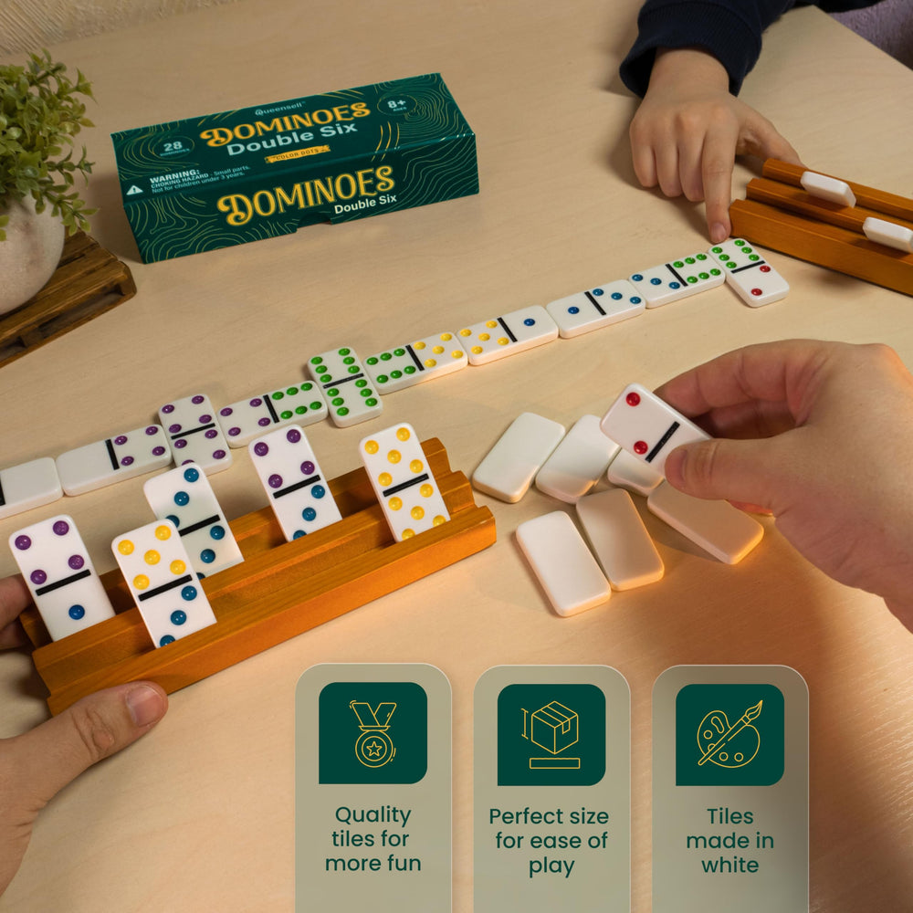 Queensell dominoes for kids and adults supports learning counting and strategy