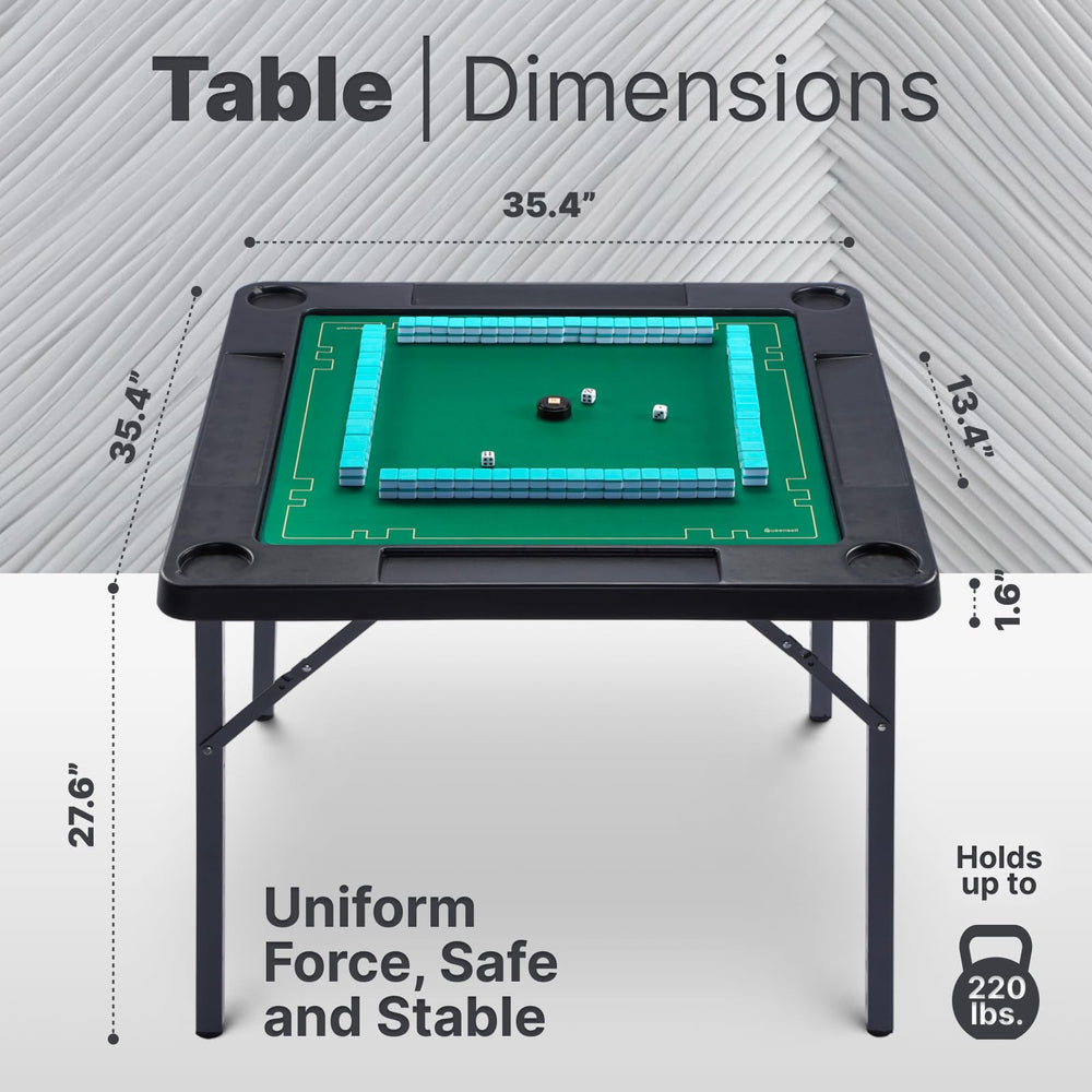 Queensell folding game table showing sturdy legs and secure setup