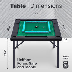 Queensell folding game table showing sturdy legs and secure setup