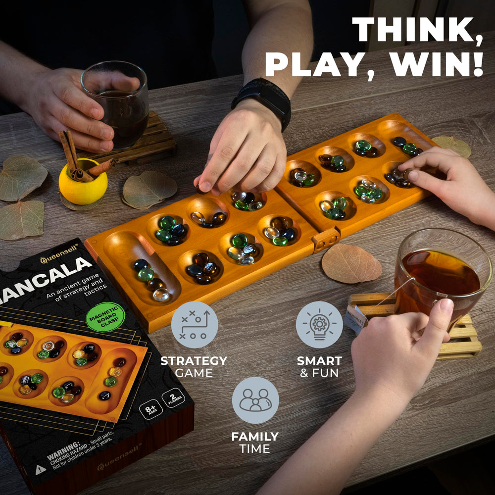 Queensell Mancala folds compactly for easy storage and travel.