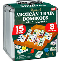 Queensell Mexican Train hub and holders for organized gameplay and easy setup.