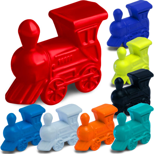 Queensell metal Mexican train trains set of 10 for smoother domino gameplay.