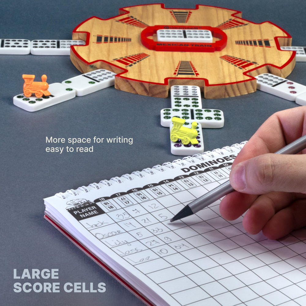 Queensell score pad in use during a family game night.