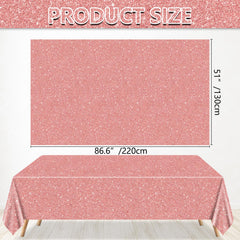 QUERICKY rose gold tablecloth 87x51-inch pack displayed on table