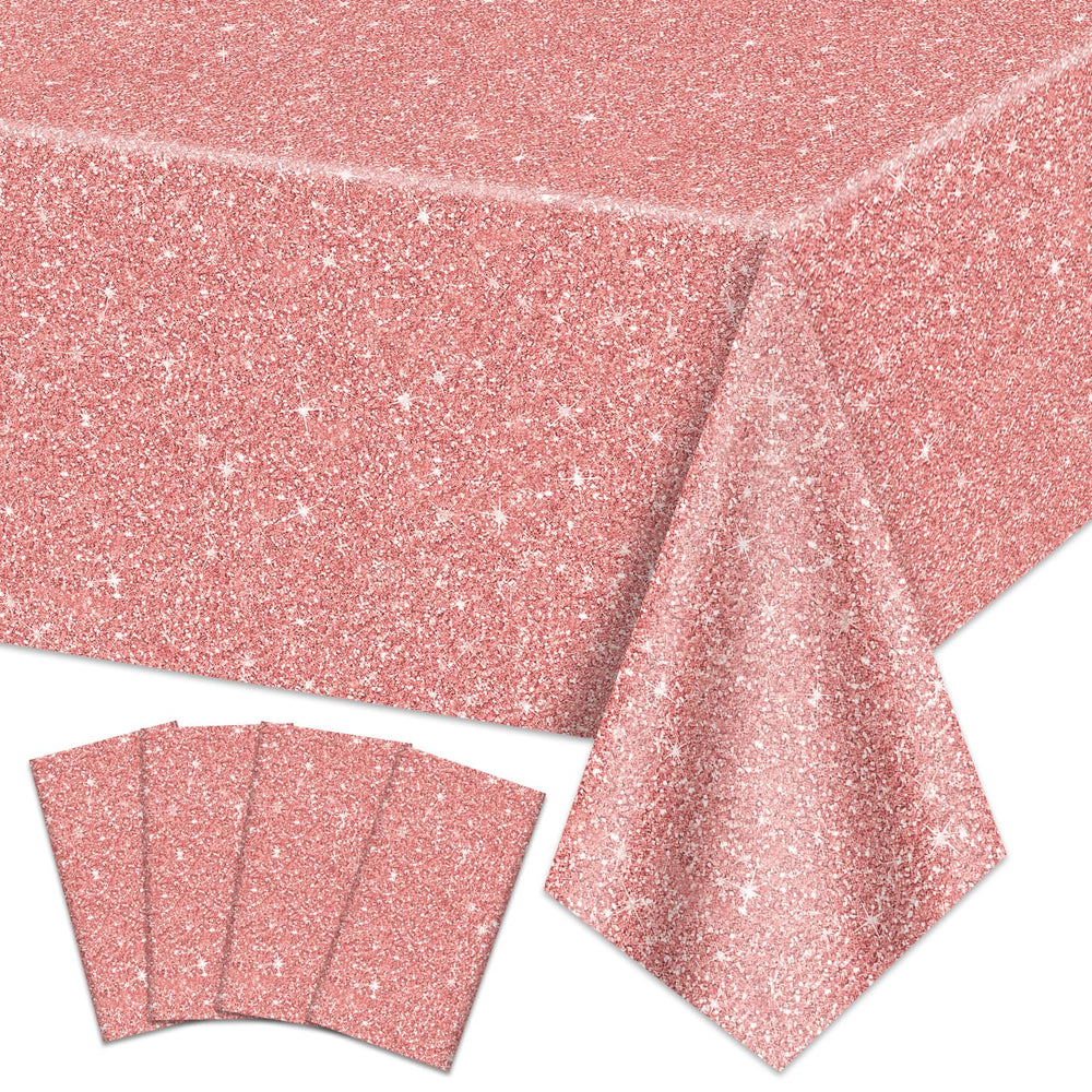 QUERICKY rose gold sequin tablecloth for festive table decorating