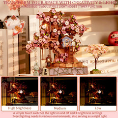 QuesEfflore Sakura Tree House DIY pieces, precise fit for satisfying assembly.