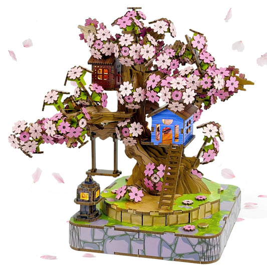 QuesEfflore Sakura Tree House front view, ideal as a calming living room centerpiece.