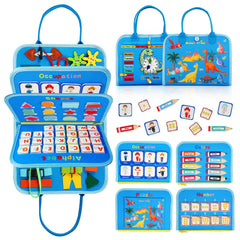 Quiet Flower 8-in-1 Montessori busy board with varied skill boards for tactile learning