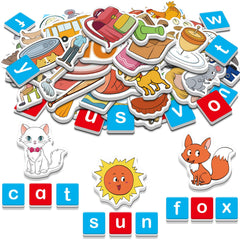 Quilinz CVC magnets on fridge for letters and word-building