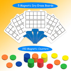 Quilinz magnetic ten-frame set color tiles boost visual-numbering skills
