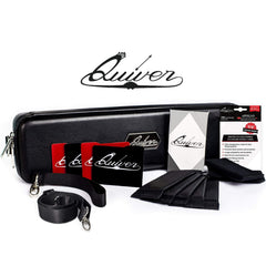 Quiver Time black quiver card case closed top view, portable protection for cards