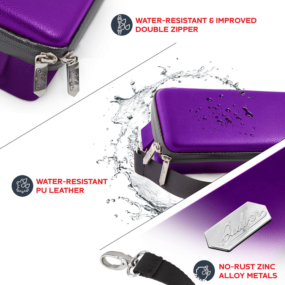 Quiver Time Purple Quiver Case dividers show customizable organization