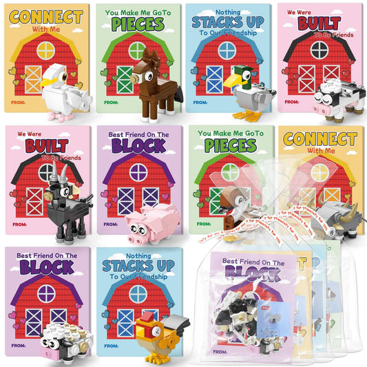 Qumic Building Blocks valentines farm animal designs spark imaginative play