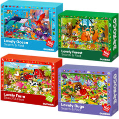 QUOKKA 100-piece farm scene puzzle promotes screen-free concentration and calm play