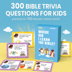 QUOKKA 300 Bible Trivia back showing answer to reinforce learning after a question.