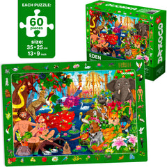 Quokka 60-piece Noah’s Ark puzzle engages imagination and fine motor skills.