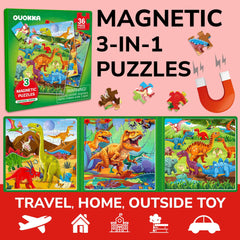 QUOKKA dino magnets pieces scene showcases vibrant animal illustrations for imaginative storytelling.