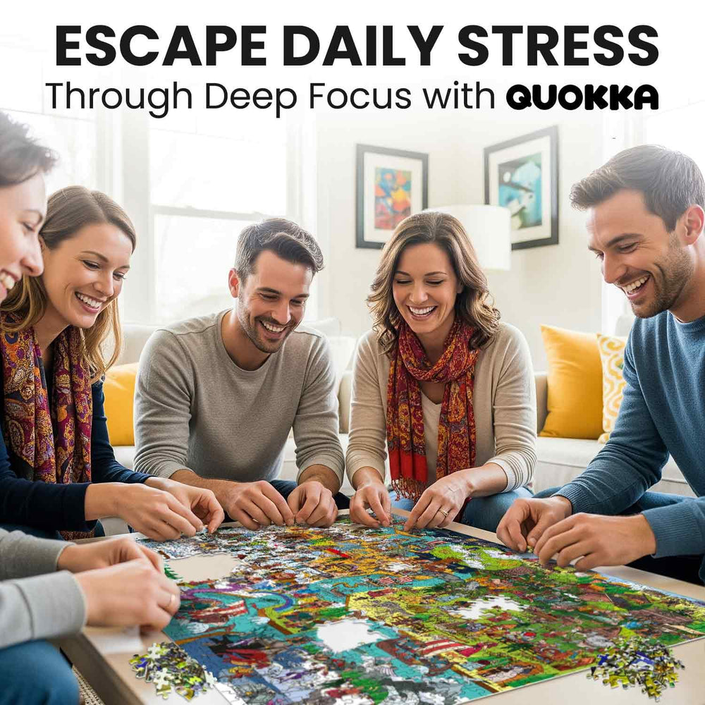 QUOKKA dust-free puzzle pieces ensure clean, smooth assembly.