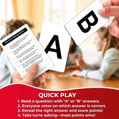 QUOKKA family game night scene with smiles and friendly competition