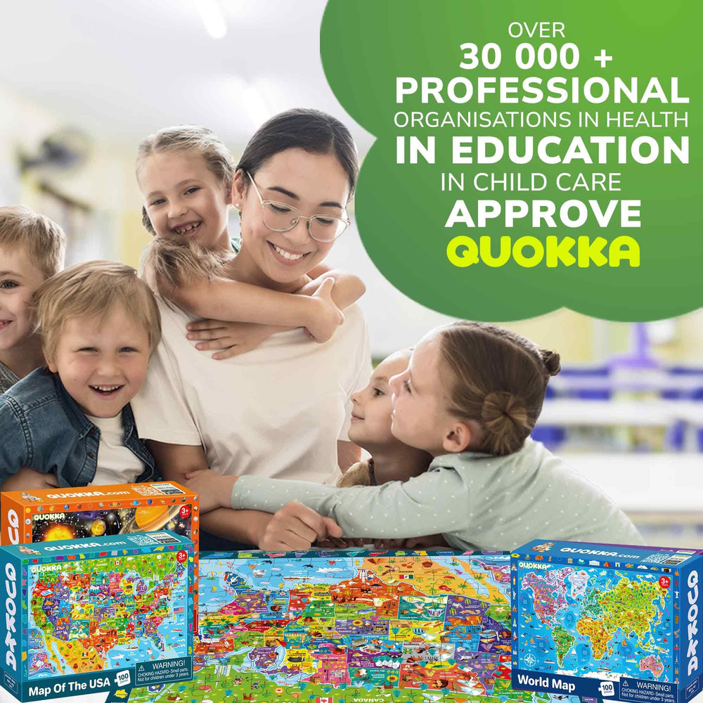 QUOKKA floor puzzle 26x20 inches creates an immersive learning canvas.