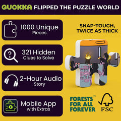 QUOKKA Knightly Cats 1000-piece puzzle laid out for a challenging, relaxing solving session